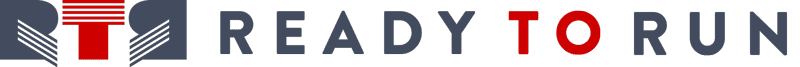 Logo features a stylized graphic with the text "READY TO RUN" in bold, featuring red and dark gray colors.